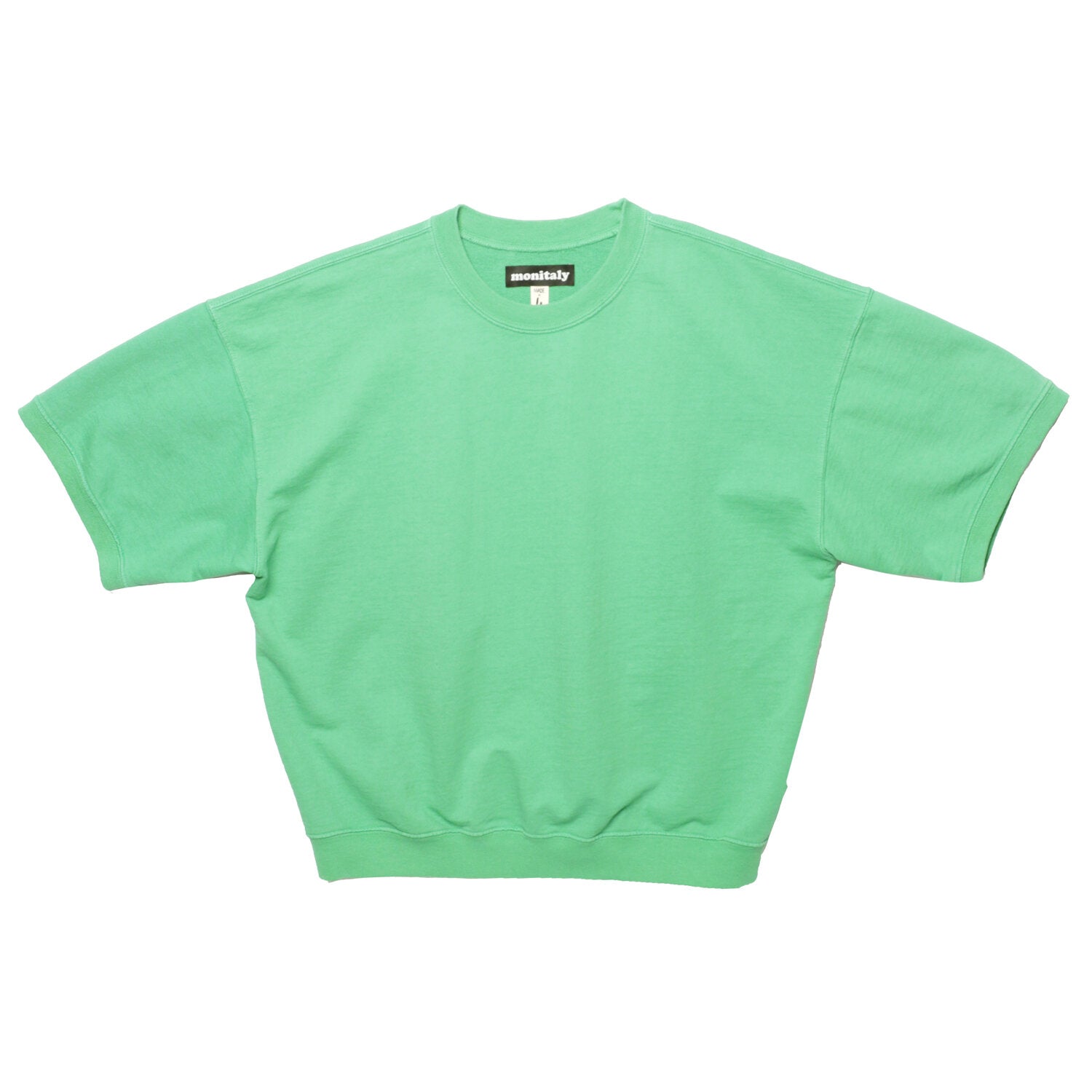 MONITALY M29703 CROPPED SHORT SLEEVE SWEATSHIRT - GREEN – WANDERS*